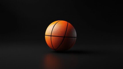 Fototapeta premium A Single Basketball Isolated on a Black Background