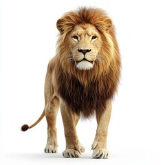 Obraz premium A lion stands in front of a white background
