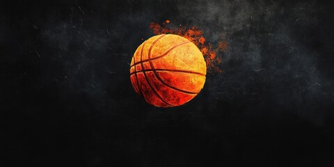 Fototapeta premium Abstract Watercolor Painting of a Basketball