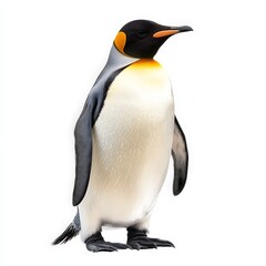 Fototapeta premium A penguin stands on a white background