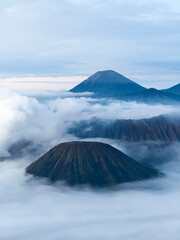 Sunrise on Mount Penanjakan looking towards Mt Bromo, Java, Indonesia