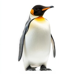 A penguin stands on a white background