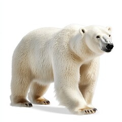 A polar bear is standing on a white background