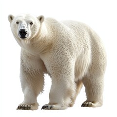 Fototapeta premium A polar bear standing on a white background