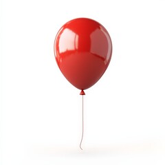 A red balloon is floating in the air