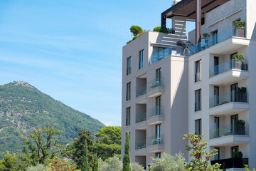 luxury resort, fragments elegant residences, apartments Tivat residential building, high-end real...