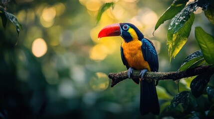 Obraz premium Vibrant Toucan in Lush Rainforest