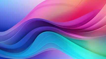 A vibrant abstract design featuring flowing waves in shades of pink, purple, and blue.
