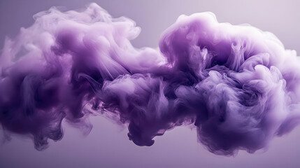 Fototapeta premium Abstract purple smoke cloud on a white background.