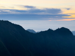 Sunrise on Mount Penanjakan looking towards Mt Bromo, Java, Indonesia