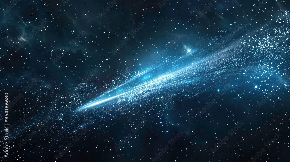 Canvas Prints abstract night sky with a comet or streak of light.