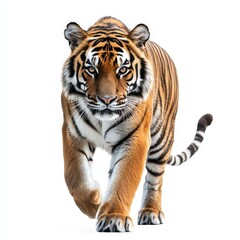 Naklejka premium A tiger is walking on a white background