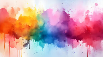 Fototapeta premium Abstract watercolor background with colorful dripping paint.
