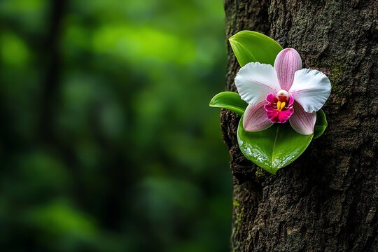 Orchids, in the wild, clinging to trees showcase their adaptability and resilience in nature