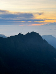 Sunrise on Mount Penanjakan looking towards Mt Bromo, Java, Indonesia