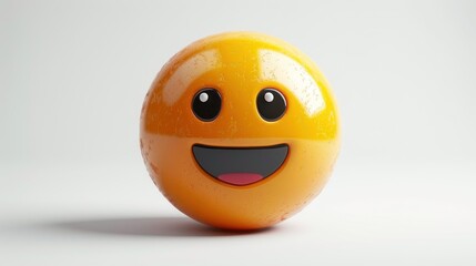 Fototapeta premium Smiling Emoji on White Background