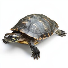 Obraz premium A turtle is laying on its back with its head up