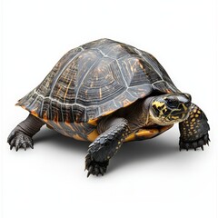 Obraz premium A large tortoise is standing on a white background