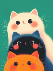 Cute and Beautiful Cats Digital Art