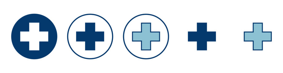 Plus Icon vector isolated on white background. Add plus icon. Addition sign. Medical Plus icon