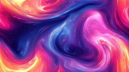 Obraz premium Abstract vibrant colorful swirl pattern blending bright pink, purple, orange, and blue hues, perfect for background or artistic design use.