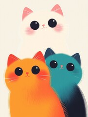 Obraz premium Cute and Beautiful Cats Digital Art