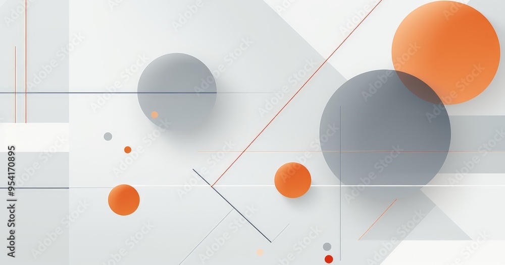 Poster abstract design featuring geometric shapes and lines in a modern color palette.