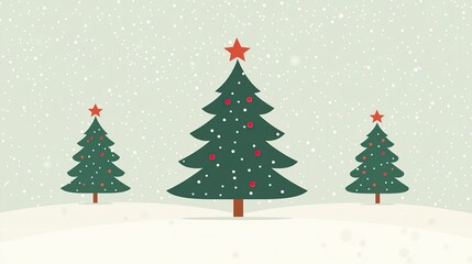 Obraz premium Vector Christmas trees in the Snow