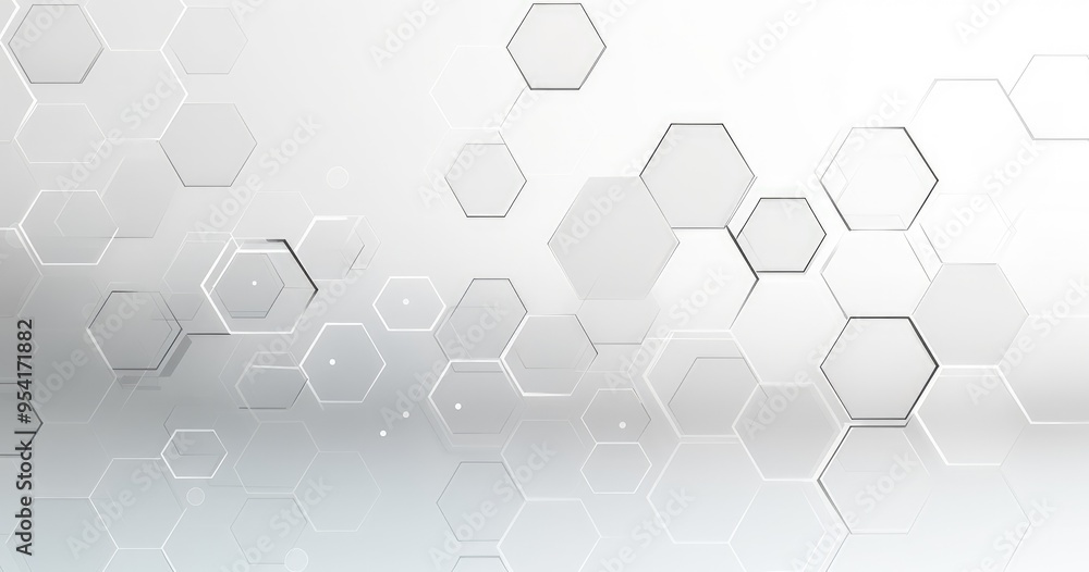 Poster abstract background featuring hexagonal shapes in a light gradient.