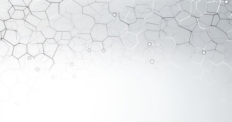 Obraz premium Abstract geometric pattern with interconnected hexagonal shapes on a light background.