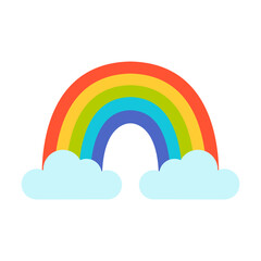 Rainbow icon. Vector illustration in flat style isolated on white background
