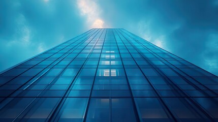 Fototapeta premium Futuristic office building with sleek glass design ideal for city photos