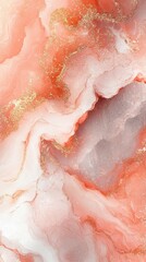 Fototapeta premium Peach and white marble texture with subtle glitter highlights