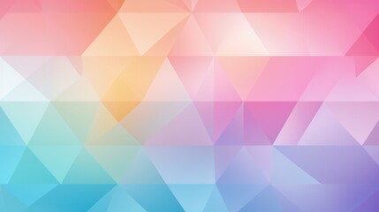Fototapeta premium A colorful abstract geometric pattern featuring triangles in soft pastel shades.