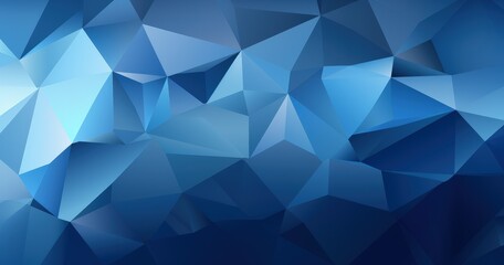 Fototapeta premium A geometric abstract background featuring various shades of blue and triangular shapes.
