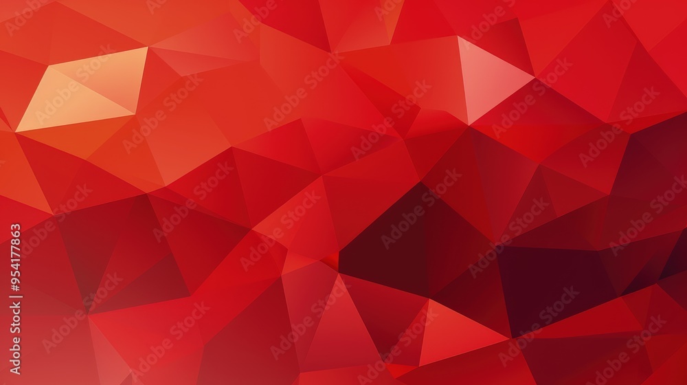 Poster a vibrant abstract background featuring various shades of red in a geometric pattern.