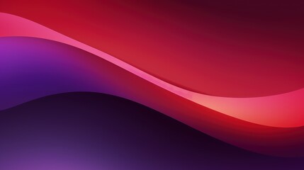 Fototapeta premium A smooth, abstract gradient design with flowing waves in shades of red, purple, and dark tones.