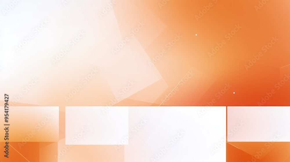 Poster a smooth gradient background featuring orange and white geometric shapes for design use.
