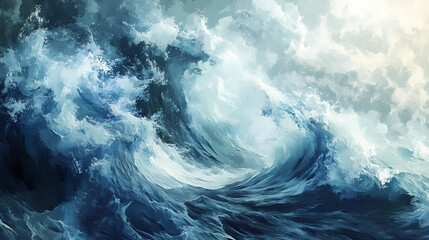 Stormy sea wave with foamy waves. generative ai. Storm. Illustration