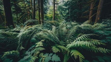 Obraz premium Sunlight Filtering Through Lush Rainforest