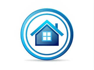 Obraz premium Modern minimalist icon of a stylized house surrounded by circle, conveying trust, security, and professionalism,