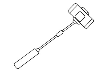 Vector Art of Selfie Stick in Line Drawing Style- Perfect for Graphic Design