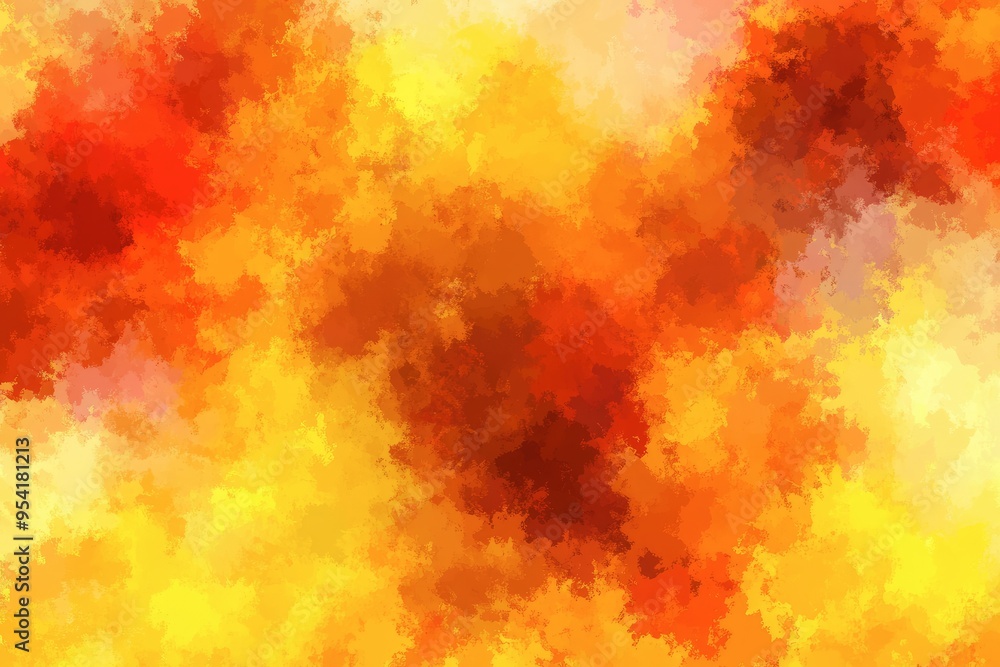 Poster vibrant watercolor background blending lemon yellow and golden hues, creating a dynamic and chaotic 