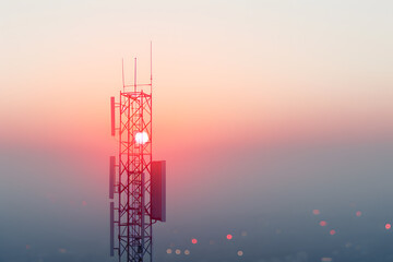 Fototapeta premium Cellular Communications Tower | Modern Telecommunication Infrastructure and Network Signal Technology