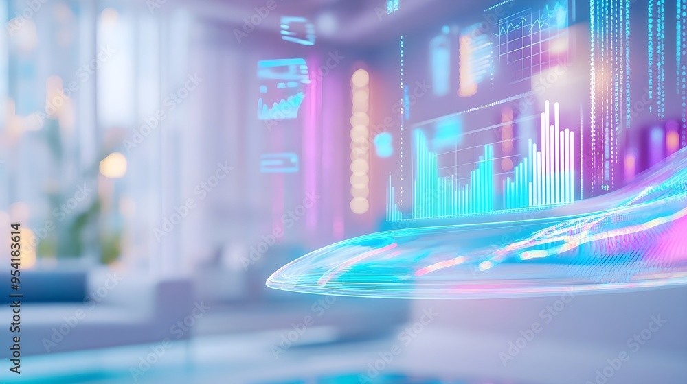Poster abstract futuristic technology data interface background