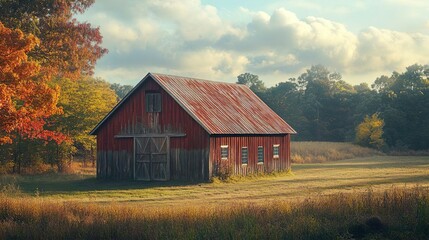 Obraz premium Rustic barn in the countryside ideal for capturing rural lifestyle images