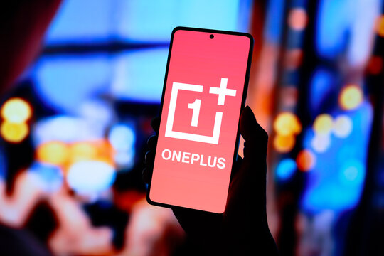 September 1, 2024, Paraguay. In this photo illustration, the OnePlus logo is displayed on a smartphone screen.