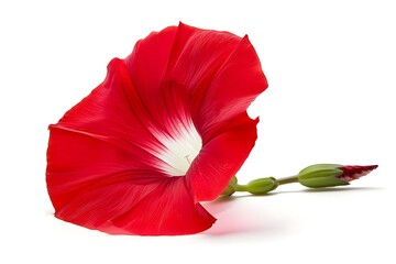 Red Morning Glory Isolated on White Background. Beautiful Morning Glory Flower