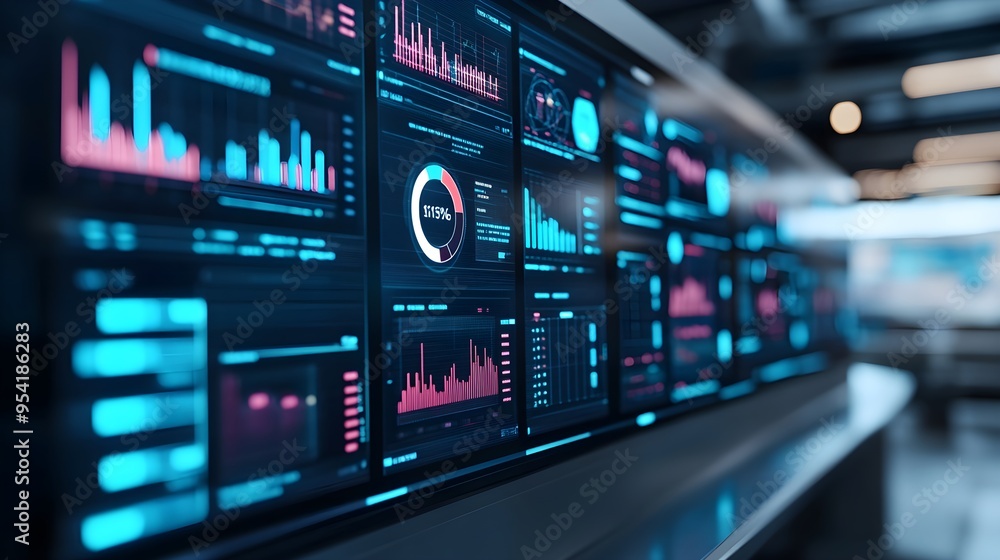 Poster data analysis dashboard with graphs & charts