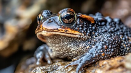Close-up of a Toad on a Rock